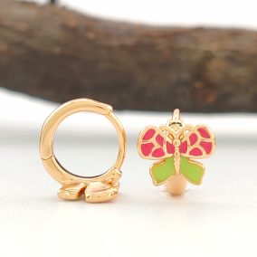 Pálmi aranyszínű orvosi fém pillangó fülbevaló