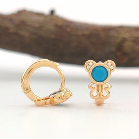 Odett Blue aranyszínű orvosi fém macika fülbevaló
