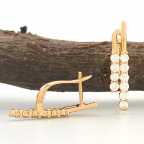 Viola aranyszínű orvosi fém fülbevaló