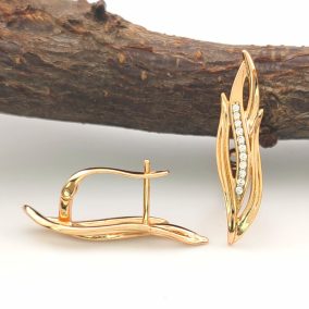 Dafné aranyszínű orvosi fém fülbevaló 