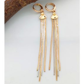 Calla arany-ezüstszínű orvosi fém lógós fülbevaló