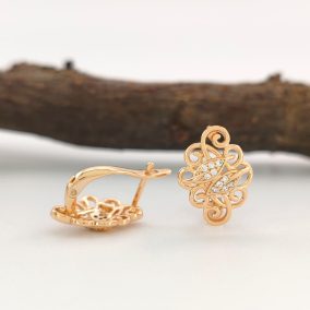 Zamfira aranyszínű orvosi fém fülbevaló