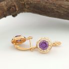 Nikoletta Purple aranyszínű orvosi fém fülbevaló