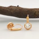 Soliné aranyszínű orvosi fém fülbevaló Swarovski kristállyal