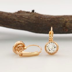   Soliné aranyszínű orvosi fém fülbevaló Swarovski kristállyal