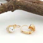 Soliné aranyszínű orvosi fém fülbevaló Swarovski kristállyal
