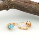 Soliné Blue aranyszínű orvosi fém fülbevaló Swarovski kristállyal