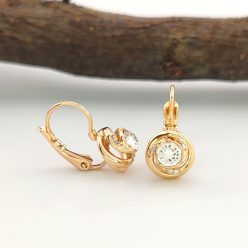   Zaphira aranyszínű orvosi fém fülbevaló Swarovski kristállyal
