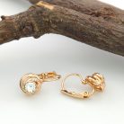 Zaphira aranyszínű orvosi fém fülbevaló Swarovski kristállyal