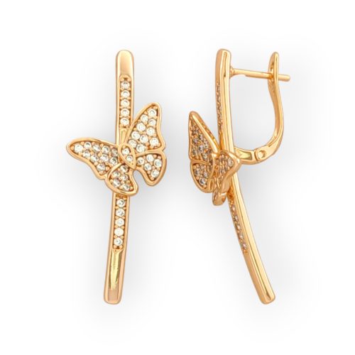 Tellina aranyszínű orvosi fém pillangó fülbevaló