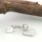 Erina White ezüstszínű orvosi fém fülbevaló Swarovski kristállyal