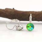 Erina Green ezüstszínű orvosi fém fülbevaló Swarovski kristállyal