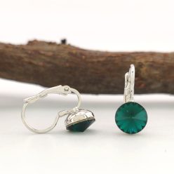   Erina Smaragd ezüstszínű orvosi fém fülbevaló Swarovski kristállyal