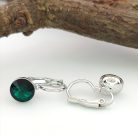 Erina Smaragd ezüstszínű orvosi fém fülbevaló Swarovski kristállyal