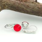 Erina Red ezüstszínű orvosi fém fülbevaló Swarovski kristállyal