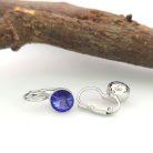 Erina Purple ezüstszínű orvosi fém fülbevaló Swarovski kristállyal