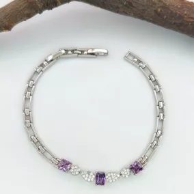 Hedvig Purple ezüstszínű orvosi fém karkötő