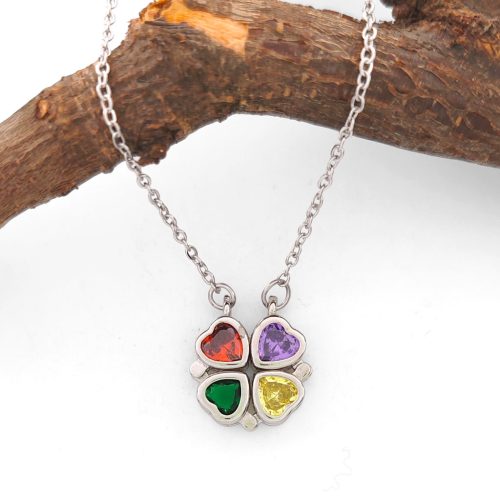 Leszty ezüstszínű nemesacél nyaklánc kinyitható szív medállal