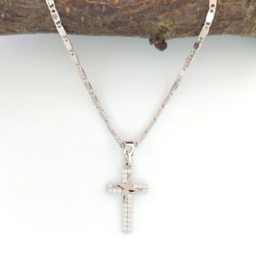 Ilus ezüstszínű orvosi fém kereszt medál