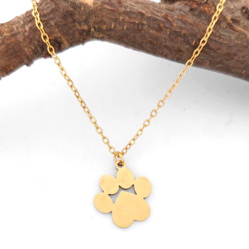 Ircsi aranyszínű nemesacél tappancs medál nyaklánccal