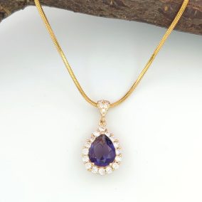 Ivy aranyszínű nemesacél csepp medál nyaklánccal