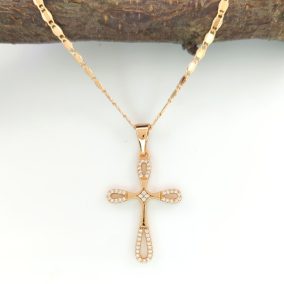 Izidóra aranyszínű orvosi fém kereszt medál