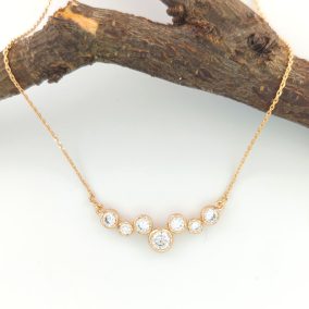 July aranyszínű orvosi fém nyaklánc kristály medállal