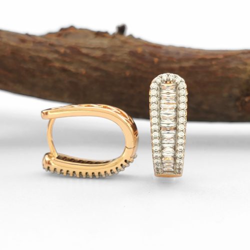 Lina aranyszínű orvosi fém fülbevaló kristály díszítéssel