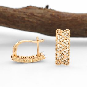   Lucinda aranyszínű orvosi fém fülbevaló kristály díszítéssel