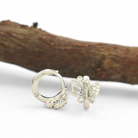 Liora ezüstszínű orvosi fém pillangó fülbevaló