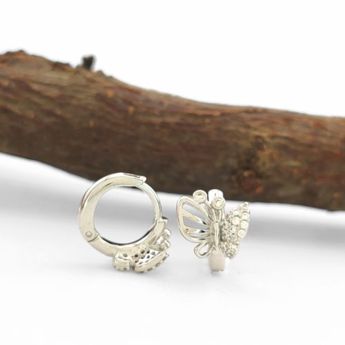 Liora ezüstszínű orvosi fém pillangó fülbevaló