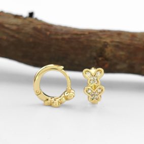   Litta Gold aranysárga színű orvosi fém pillangó fülbevaló