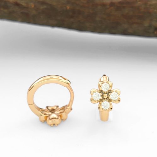 Miléna aranyszínű orvosi fém virág fülbevaló