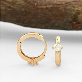   Anda Gold aranyszínű orvosi fém fülbevaló kristály díszítéssel