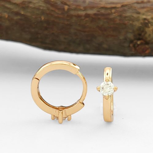 Anda Gold aranyszínű orvosi fém fülbevaló kristály díszítéssel