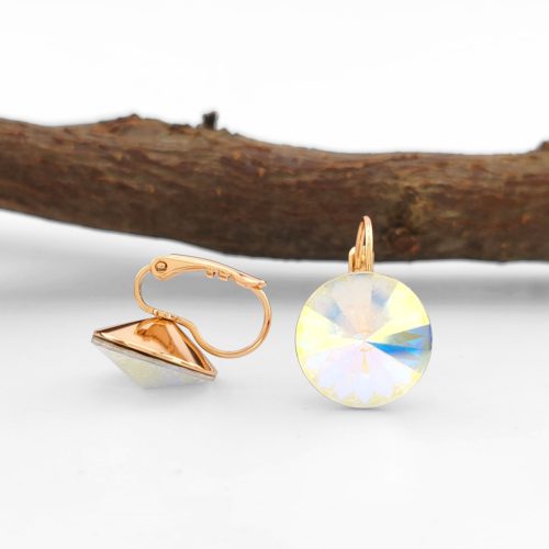 Nárcisz aranyszínű orvosi fém fülbevaló színjátszós Swarovski kristállyal