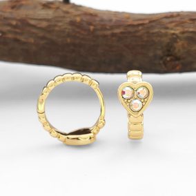   Nandi aranysárga orvosi fém fülbevaló színjátszós Swarovski kristállyal