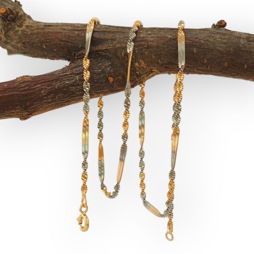 Ninella arany-ezüstszínű orvosi fém kígyólánc