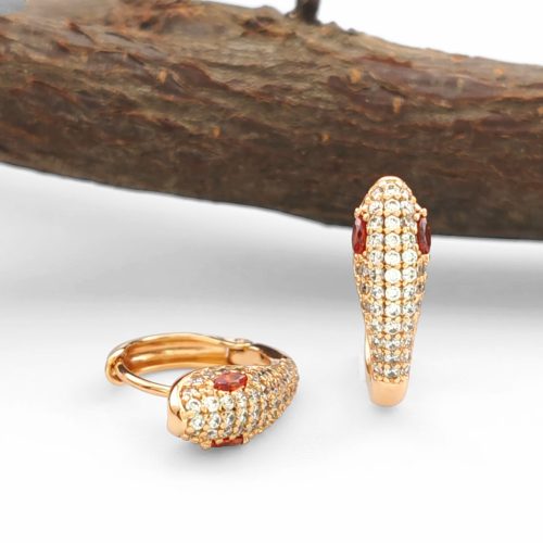 Pénelopé Red aranyszínű orvosi fém kígyó fülbevaló