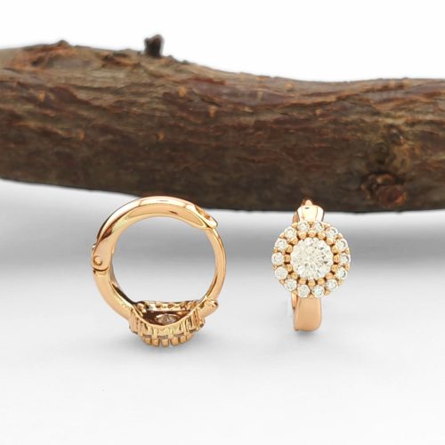 Norna Gold aranyszínű orvosi fém fülbevaló fehér kristályokkal