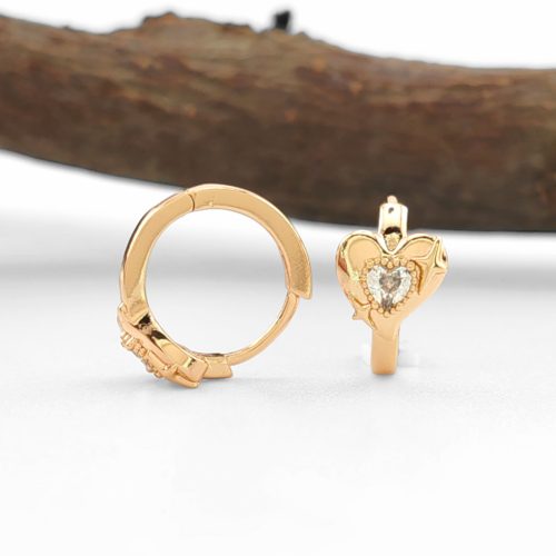 Harny aranyszínű orvosi fém szívecske fülbevaló