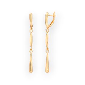   Zícia aranyszínű orvosi fém fülbevaló kristály díszítéssel