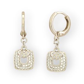   Vally ezüstszínű orvosi fém fülbevaló kristály díszítéssel