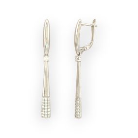   Tánya Silver ezüstszínű orvosi fém fülbevaló kristály díszítéssel