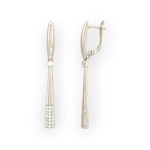 Tánya Silver ezüstszínű orvosi fém fülbevaló kristály díszítéssel