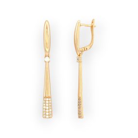   Tánya Gold aranyszínű orvosi fém fülbevaló kristály díszítéssel