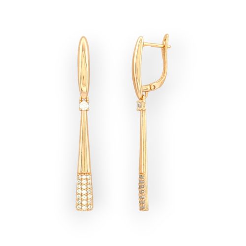 Tánya Gold aranyszínű orvosi fém fülbevaló kristály díszítéssel