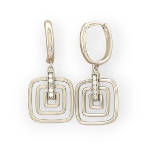   Dely ezüstszínű orvosi fém fülbevaló kristály díszítéssel