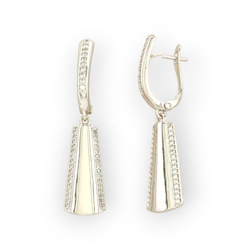 Velmy ezüstszínű orvosi fém fülbevaló kristály díszítéssel