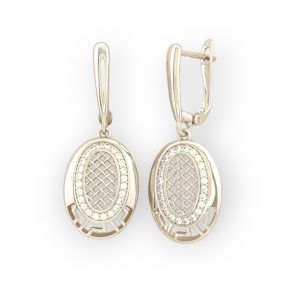   Valery ezüstszínű orvosi fém fülbevaló kristály díszítéssel